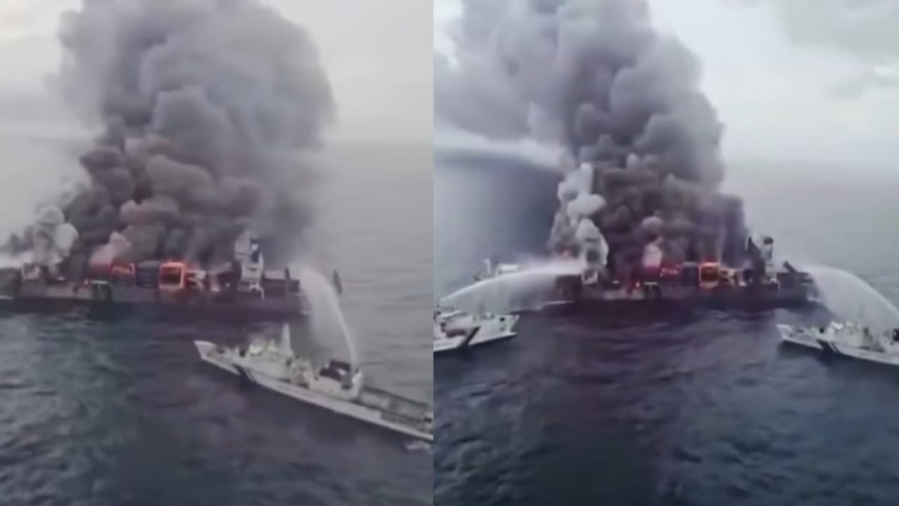 Fire Erupts on Singapore Flagged Cargo Ship